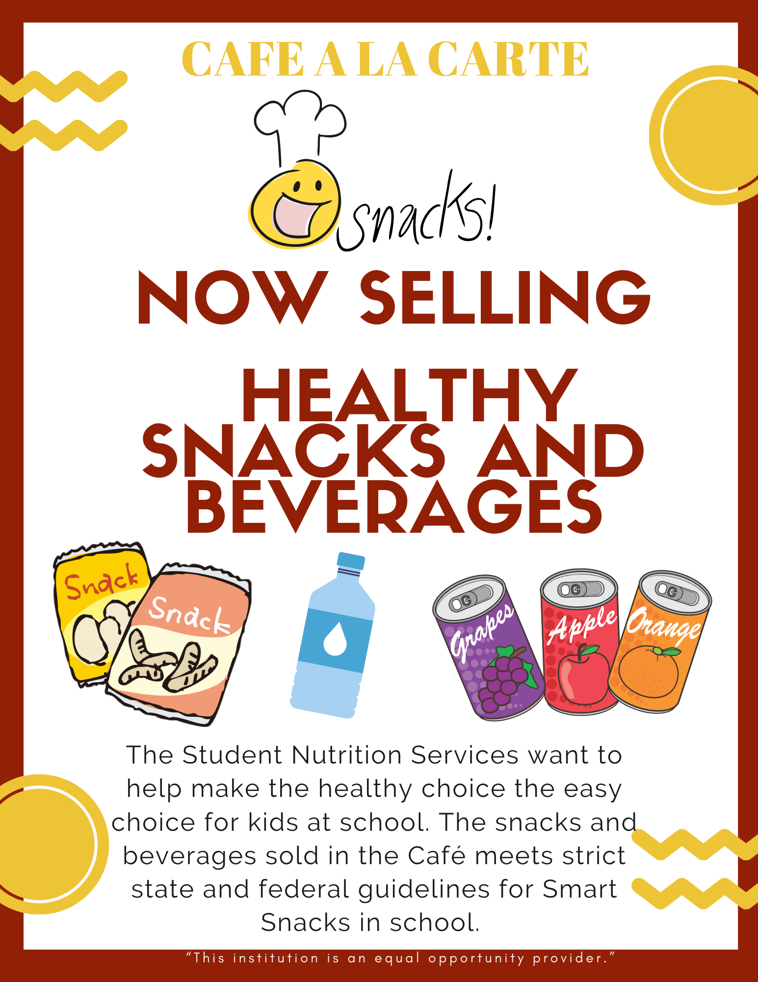 To Parents - Smart Snack Compliant